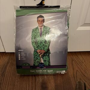 Riddler Costume DC Comics Batman Villain Suit Spirit Halloween Jacket Pants Sz S